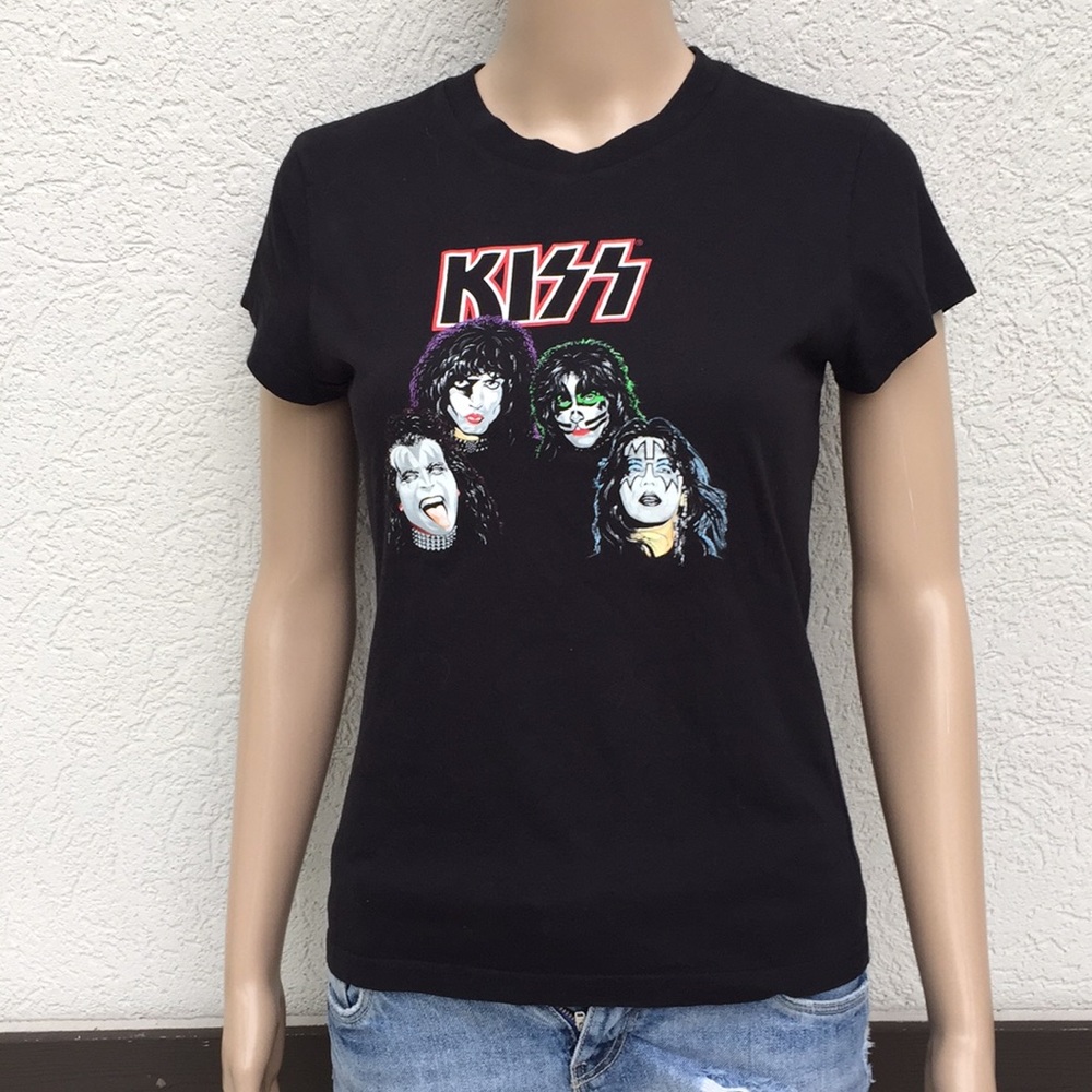 Kiss AC/DC band T-shirts medium junior black